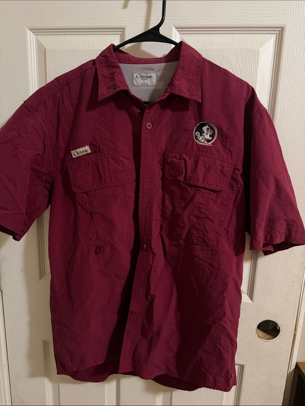 FSU Men’s Short-Sleeve Button-Down Shirt - Burgundy